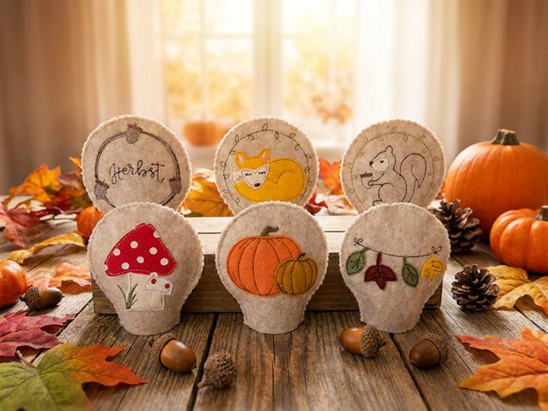 Preview: herbstliche Teelichtcover - ITH-Stickdatei